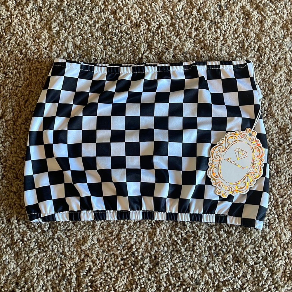 NWT Checkered Crop Top